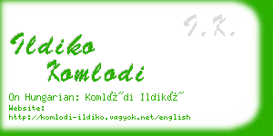 ildiko komlodi business card